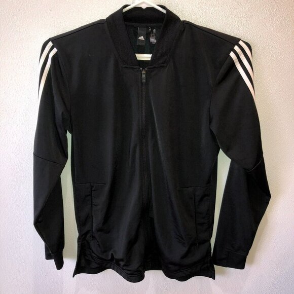 adidas Mens Medium Black Full Zip Front Pockets Track Jacket Activewear Size M - Picture 6 of 11